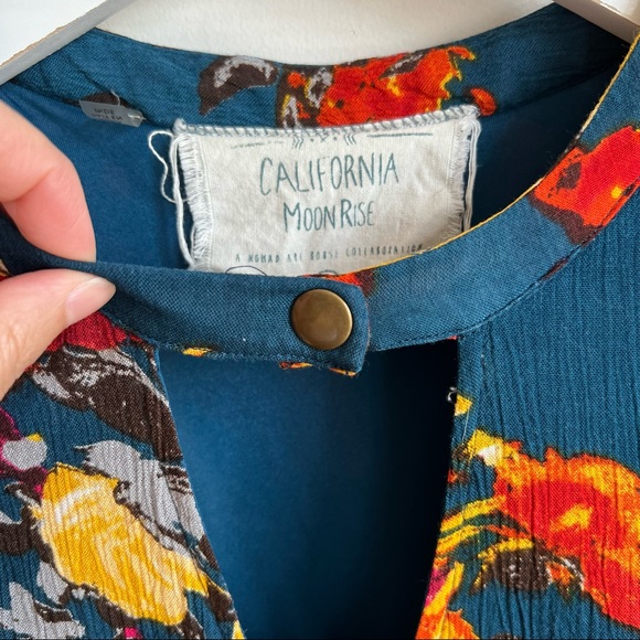 California Moonrise Mini Dress Tunic Size M Boho Floral Print Multicolor - Picture 9 of 14
